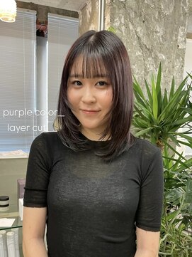 クオーレ(CUORE) レイヤーカット×パープルカラー
