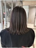 コントラストハイライト切りっぱなしボブレイヤーボブ