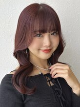 ブローチェアヴェダ&nbsp;ボルドーカラー【赤髪、レッドカラー、暖色カラー、前髪】