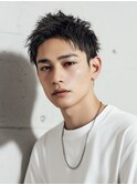 スパイキーショートアップバングツーブロック