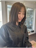 レイヤーカット、オリーブカラー