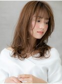 グレージュブラウン大人美人ロングウルフカット30代A34戸田公園