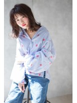 フェリア 梅田(FERIA)&nbsp;大人かわいいラフカール×シースルーバング＊ハニーヘア