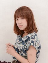 パティオンツー(PATIONN2)&nbsp;斜めバングナチュラルストレートワンカールブラウンベージュ