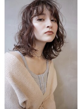 アグランテトラ 野田阪神店(a Gland tetra) 外国人風モードニュアンスパーマクセ毛風パーマ×ピンクブラウン