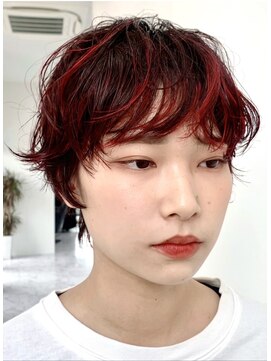 ディーン 岡崎店(DEAN) 【チェリーレッドなニュアンスパーマショート♪】