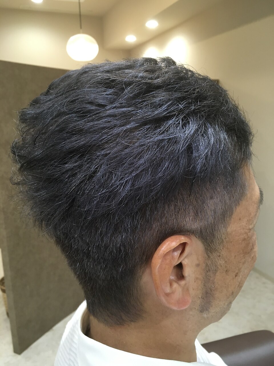 仙台D グレイヘア ツーブロック サイドパート 吉川晃司style