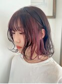 ピンク紫インナーカラー