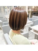 ナチュラルハイライト/ニュアンスカラー/丸みボブ/枚方美容室