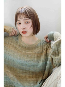 ネル 千早 香椎(nell.) 切りっぱなしボブ/小顔ボブ/ミニボブ/ラインボブ/コンパクトボブ