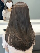 ノク 渋谷(nok) 透けるグレージュカラー_前髪アンブレラカラーこなれミディ