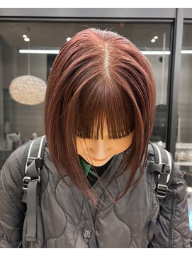 スニュウ(snuw) 切りっぱなしボブ小顔カットグレージュラベンダー