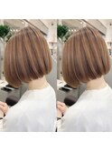 フレンチボブ　縮毛　ストレート　まとまるボブ　切りっぱなし