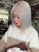 アポロ 横浜駅店(apollo)&nbsp;xカラー/ホワイトグレージュ/レイヤーカット/チェリーブラウン