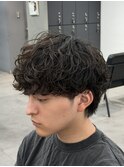 波巻きパーマ/メンズパーマメンズカット波巻きスパイラル
