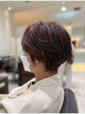 大人かわいい丸みショートレイヤー