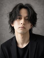 アウル 心斎橋(owl)&nbsp;センターパート×スパイラルパーマ×ウルフカット×men's髪型