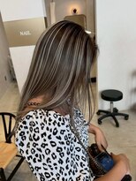 アース コアフュールボーテ 諏訪店(EARTH coiffure beaute)&nbsp;ナチュラルベージュ_ヨシンモリ_顔周りレイヤー_レイヤーカット