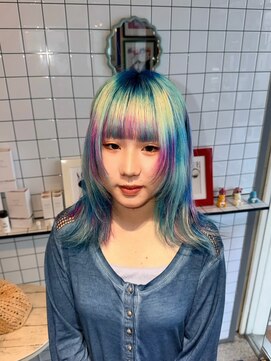 ヘアー アレス(hair ales) デザインカラー カラーバター ポイントカラー ブリーチ