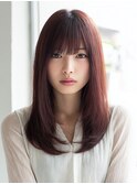 ボルドーカラー/艶カラー/レイヤーカット/顔周りレイヤー