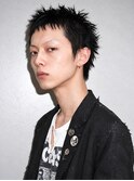 スパイキーショートメンズショート黒髪シャギーナードヘア