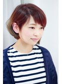スモークカーキグラデーション×ショートバングボブ☆