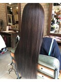 ストレート・ロング・アッシュ・グラデーション・艶