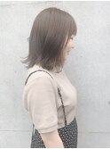 ミディアム/外ハネ/グレージュ/ダブルカラー