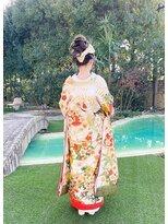 パリスパート2&nbsp;和装 シンプル スッキリ 高め アップスタイル ヘアアレンジ