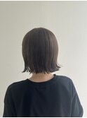 透明感/アッシュベージュ/切りっぱなしボブ/外ハネボブ