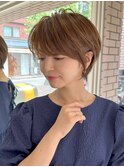 大人可愛い20代30代40代50代前下がりショートボブ丸みショート