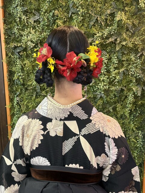 10代20代／ヘアアレンジ／ヘアセット／タイトヘア／三つ編み