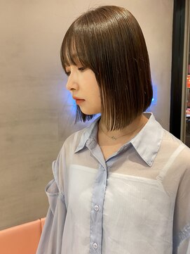 ロンドポレール 北千住(Lond polaire) 【伊勢】切りっぱなしボブ×オリーブブラウン