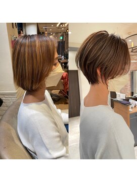 バンプ ギンザ(BUMP GINZA) 30代/40代/50代/前下がりショートボブ×透明感カラー【NAYUMI】