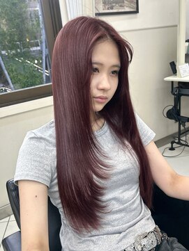 ヴェイン 渋谷(vain) ブリーチなしダブルカラーラベンダーレッド