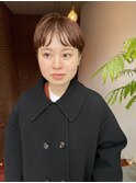 小顔透明感カラー愛されショートヘーゼルブラウン前髪パーマ