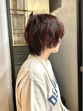 エクテ(ecouter) メンズライクマッシュパーマハイライトレッドボルドールビー