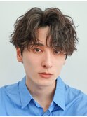 渋谷シャドウパーマ緩めメンズパーマ刈り上げマッシュウルフ30代