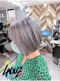 ラベンダーグレージュ ボブ【透明感ブリーチカラー】