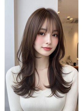 ノイエ 原宿 北参道(NoIE) バタフライカットハッシュカットマレットヘアチェリーレッド