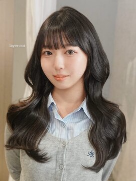 韓国/くびれ巻き/レイヤー/縮毛矯正/前髪
