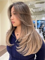 ハーパーズ 渋谷(harpers)&nbsp;バタフライレイヤーカットミルクティーベージュバレイヤージュ