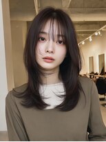 ケシキ 表参道 原宿(kesiki.)&nbsp;ミディアムレイヤー顔周りレイヤーハッシュカット韓国へア