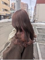 カラフェ(carafe)&nbsp;アプリコット　髪質改善カラー　イヤリングカラー　ピンク