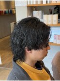 波巻きツイストスパイラルパーマ波巻きパーマメンズウルフ勝川駅