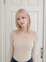 アロマ ヘアー ルーム 新宿3号店(AROMA hair room)&nbsp;ケアブリーチ/ホワイトブロンド/ホワイトベージュ/透け感/新宿