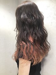 【BROAD HAIR】インナーコーラルピンク