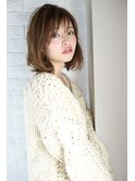 THROWシルキーベージュ無造作カールボブディ