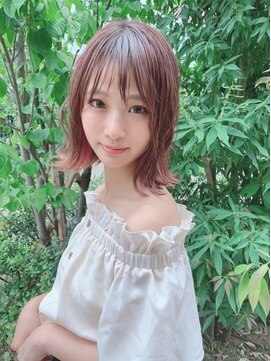 イース バイ アンブルリュクス 北千住(Ease by amble luxe) 前髪くびれイメチェンイヤリングカラーラベンダーカラー