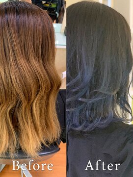 アークスヘアー 大人可愛い★暗髪でも透明感♪アッシュカラー×毛先カール